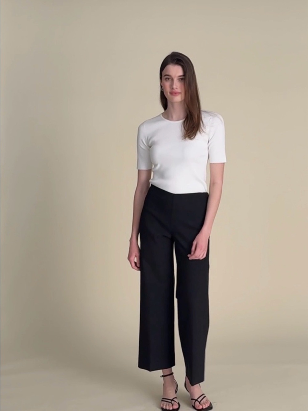 New -MM. LaFleur Black Wide-Leg High-Rise Trousers